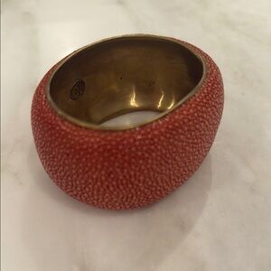 Tory Burch Gold and Orange Textured Bracelet